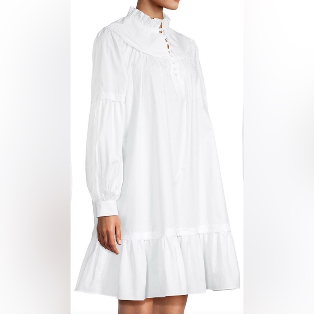 Nwt Harshman Fiona White Cotton Poplin Dress Romantic Prairie Cottagecore Xs